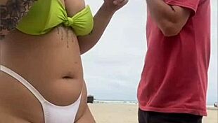 The cheese seller kept staring at my pussy on the beach.