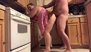 Fat BBW Wife Poses In Kitchen For Amateur Video