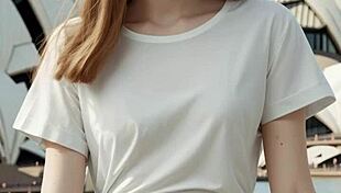 Sexy Australian Model Poses Barefoot In Lingerie And Panties At Sydney Opera House