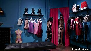 Busty Alt Slut Anal Bangs Bound Male Slave With Rough Deepthroat