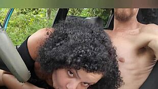 Crazy latina flashing tits and ass in outdoor car fuck.