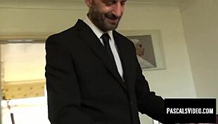 Submissive slut submits to maledom