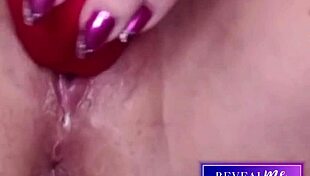 revealme horny milf shows wet hairy pussy in intense vibrator cum show
