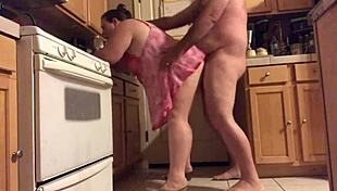 Fat BBW Wife Poses In Kitchen For Amateur Video
