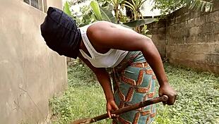 Nonstop Doggystyle Fucking With Big Black Cock In Garden, Cum On Ass