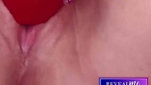 revealme horny milf shows wet hairy pussy in intense vibrator cum show