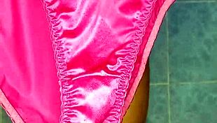 i show how i put on my pink panties, feeling comfortable