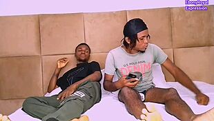 Threesome with two strong guys they all cum on my ass?