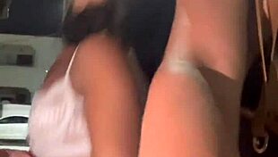 Blonde Transsexual In Crossdressing Fun On The Street Loving To Suck Ass