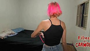 Boyfriend Gifts Girlfriend For Bareback Double Penetration And Cumshot!