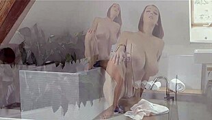 Busty Buffy Brushing Teeth In Bathroom