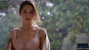 Perfect petite Russian model Diana Lark does solo striptease for Playboy