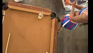 cheerleader gets bent over and fucked sloppy at the pool hall