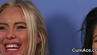 Hot Looker Receives Intense Facial While Sucking Cum