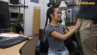 Very Slim Teen Drilled By Pawnshop Owner In POV