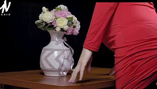 Pregnant wife in red dress cheats! Loreen Red and Vali Savage!