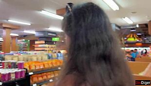 cumwalk in public supermarket - facial fetish outdoor blowjob 😏