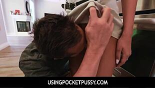 Teens April Olsen and Gianna Dior use pocket pussy in dorm