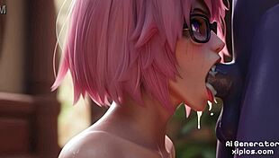 fate grand order mash kyrielight in a subtle nude cartoon collection