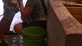 my cousin fucks my ass until he cums inside while i wash clothes