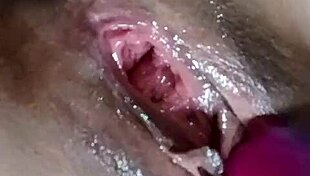 Juices of pleasure flow in lesbian squirting session