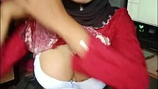 Black hijab transgirl slut masturbates until cum crossdressing transsexual arab cock solo