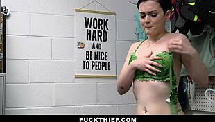 Teen Caught Stealing Vibrator, Bent Over And Punished With Monster Cock In Garage!