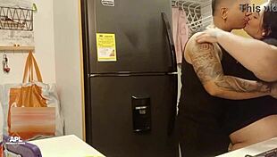 Intensely fucks stepbrother's wife in the kitchen passionately
