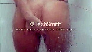 Married housewife indulges in steamy sexy shower bath