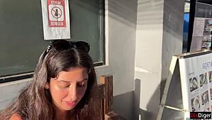 cumwalk in public supermarket - facial fetish outdoor blowjob 😏