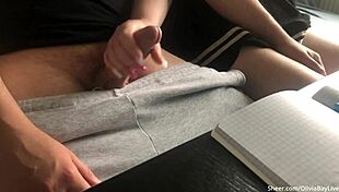 when teacher isnt looking olivia bay flashes big cock