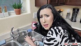 Fucking My Busty Stepmother While She Doing The Dishes