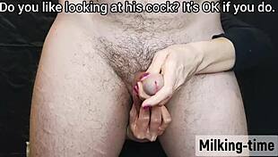 Everybody loves milking time, she says while squeezing her lactating breasts