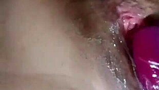 Juices of pleasure flow in lesbian squirting session