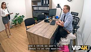 Bank boss lady climaxes intensely with subordinate