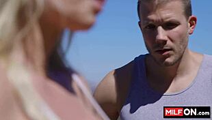 Blonde busty milf trainer seduces student with big tits - rachael cavalli codey steele