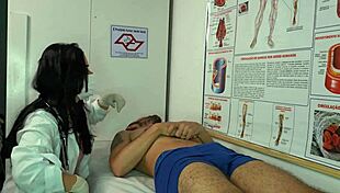 Latina nurse says, 'I'm excited by your erection, let's deepthroat'