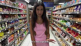 cumwalk in public supermarket - facial fetish outdoor blowjob 😏