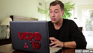 Perverted Teen 18+ with Big Tits Sucks Guy's Massive Cock