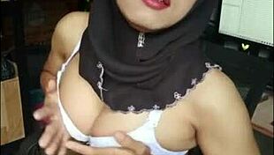 Black hijab transgirl slut masturbates until cum crossdressing transsexual arab cock solo