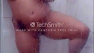 Married housewife indulges in steamy sexy shower bath