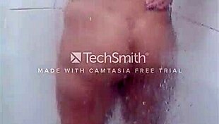 Married housewife indulges in steamy sexy shower bath