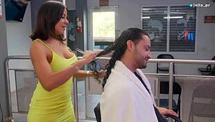 That Slutty Latina Stylist Fucks Her Client!