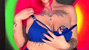 Curvy Tattooed Beauty Moaning While Showing Big Tits