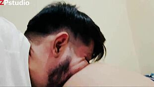 giving a blowjob to my sexy latina housewife