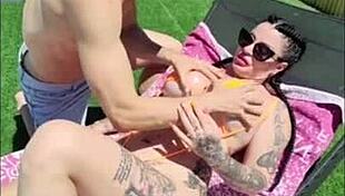 I spend time with my neighbor in the pool and playing foosball