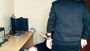 Petite brunette couldn't pay rent, so landlord groped her tight pussy