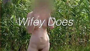 young wife takes her first ever nude walk