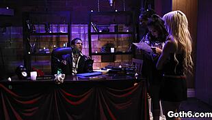 Crazy Goth Teens Share Giant Dick In Foursome