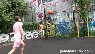 Grandparents Meet Teen 18+ On Basketball Court